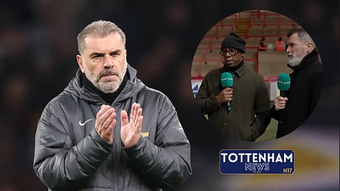 Roy Keane offered his verdict on Ange Postecoglou's future. (Credit: Imago/ ITV Sport on X)