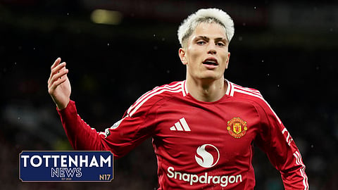 Manchester United attacker Alejandro Garnacho struggled against Tottenham. (Credit: Imago)