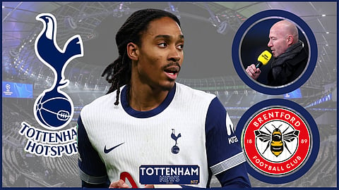 Djed Spence impressed Alan Shearer in Tottenham v Brentford. (Credit: Imago)