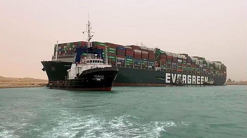 Massive Container Vessel Runs Aground in Suez Canal Blocking Traffic