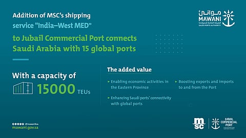 MSC Adds Jubail to India – West Med Service
