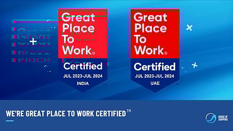House of Shipping Certified as Great Place to Work in India and UAE
