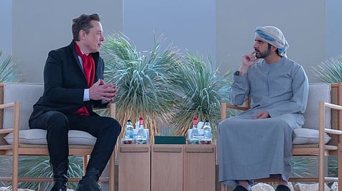Hamdan bin Mohammed Meets with Elon Musk
