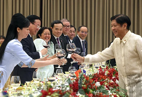 Fruitful visit Before the conclusion of his State Visit to Vietnam, Philippine President Ferdinand R. Marcos Jr. with First Lady Marie Louise Araneta-Marcos offered a toast to Vietnamese President Vo Van Thuong and First Lady Phan Thi Thanh Tam during the state banquet at the International Convention Center in Hanoi, Vietnam. A five-year deal was inked with Vietnam to ensure steady supply of affordable rice to the country as global prices of the staple continue to surge.