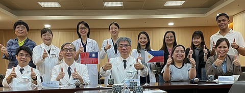 Professor Pia Marie Albano (seated, rightmost), Associate Professor Maureen Sabit (standing, sixth from left), Mariella Cielo Cobarrubias of the UST Department of Biological Sciences (standing, seventh from left), UST Hospital hematologic oncologist Dr. Zapata-Mesina (seated, fourth from left) and UST alumnus Jerome Alfred Tabajonda (standing, rightmost) with the team from Hualien Tzu Chi Hospital and Medical Center. | PHOTOGRAPH COURTESY OF UST