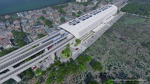 Rail artery takes shape An artist rendering of the Blumentritt Station of the South Commuter Railway Project is shown above, The project, a component of the NSCR, will support the construction of the 54.6-kilometer Blumentritt-Calamba section of the rail line connecting Metro Manila and Calamba, Laguna. The project will provide improved connectivity in the public transport network by connecting with all existing LRT and MRT lines in Metro Manila, including a connecting tunnel to allow the operation of direct trains from Calamba to stations on the future Metro Manila Subway system.
