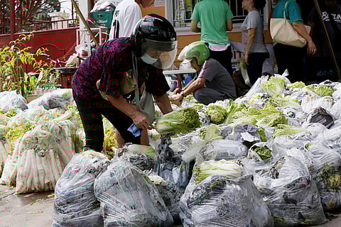FILE: Vegetables from Benguet including radish, cabbage, and wombok (Chinese cabbage) are sold at a sari-sari store in Provident Village in Marikina City for P20/kilo, on Tuesday, 9 January 2024.