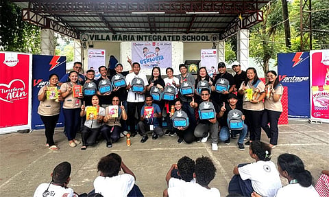 EMPOWERING 500 STUDENTS IN PORAC SCHOOL. Vantage Energy and Mekeni Food Corporation team up to provide Villa Maria Integrated School students with supplies and equipment to enhance their learning experience.