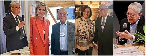PHOTOgraph courtesy of Bangko Sentral ng Pilipinas
Bangko Sentral ng Pilipinas Governor Eli M. Remolona Jr. joined the recently held 2024 World Economic Forum at Davos, Switzerland where he (from left) keynoted the session on ‘Technology and Innovation in Financial Services: Balancing Promises and Risks;’ and took part in high-level talks on ‘Financial Health: Key to Empowerment and Sustainable Development’ with Queen Máxima of the Netherlands, the United Nations Secretary-General’s Special Advocate for Inclusive Finance for Development; ‘Building ASEAN’s Regional Integration through the Digital Economy’ with Indonesian Finance Minister Sri Mulyani; and ‘Insights over Lunch: Forecasting the Economy in 2024.’
