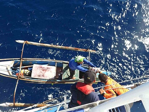 Standing ground The Coast Guard District Palawan aided Filipino fishermen on board F/B John Jerry and F/B Maricris and Tessie during their prolonged fishing activities in the West Philippine Sea Sunday, 18 February. The crew of BRP Sindangan (MRRV-4407) and BRP Cabra (MRRV-4409) provided them with food packs, drinking water and medicines.