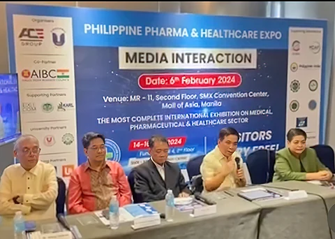 At the unveiling of the Philippine Pharma and Healthcare Expo that will be held at the SMX Convention Center in Pasay City on 14 to 16 February are (from left) Johnny Chotrani, chairperson of ASEAN-India Business Council and Philippines-India Business Council; Dr. Luis Ramon Rodriguez, president, Medical Device Association of the Philippines; Bu C. Castro, medical director, Center of Excellence for Drug Evaluation and Studies; Dr. Jose Santiago, president, Philippine Hospital Association and Dr. Maria Minerva P. Calimag, president, Philippine Medical Association.