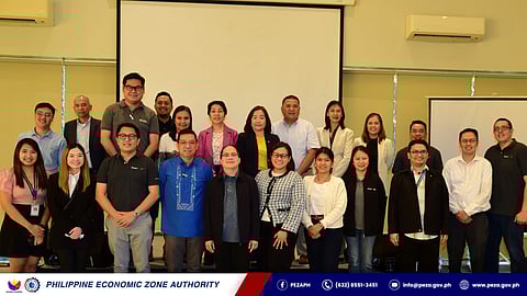 Philippine Economic Zone Authority board members and management officials led by PEZA director general Tereso Panga (fifth from left, front row)visit LIMA Technology Center-Special Economic Zone in Malvar, Batangas.