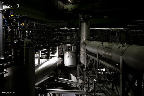 (FILES) This picture taken on 22 January 2024 shows a section of JT-60SA, the world's biggest experimental nuclear fusion reactor at Naka Fusion Institute in Naka city of Ibaraki Prefecture.