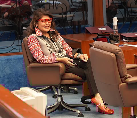 Sen. Imee Marcos at the last session of the plenary on 31 January.