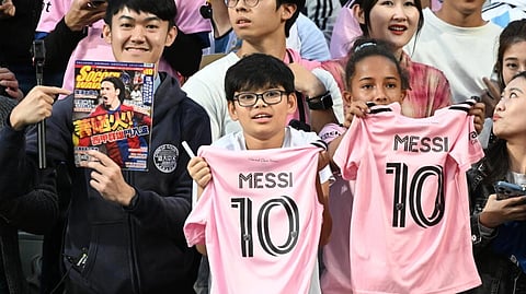 Police closed off streets around the Hong Kong Stadium as fans flocked to catch sight of the Argentina superstar, the greatest player of his generation, ahead of a match on Sunday.