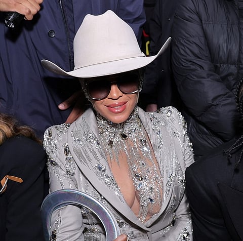 (FILE) NEW YORK, NEW YORK - Beyoncé attends the Luar fashion show during New York Fashion Week on 13 February 2024 in New York City.