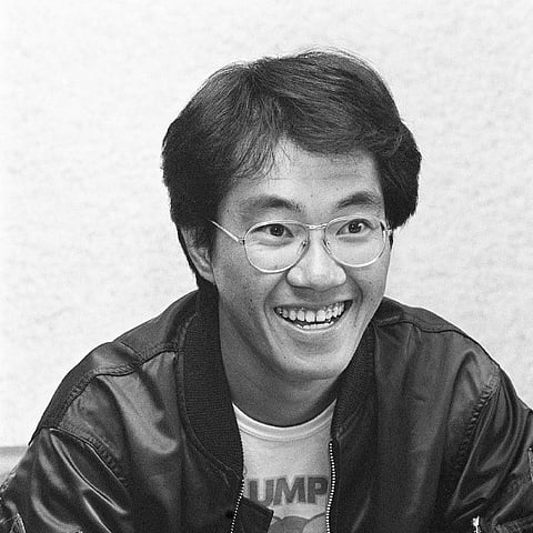 This black and white photo taken in May 1982 shows Japanese manga artist Akira Toriyama, whose death was announced on 8 March 2024. Publishing house Shueisha said in a statement that it was "greatly saddened by the sudden news of his death". The 68-year-old was the author of the hugely popular and influential titles "Dragon Ball" and "Dragon Ball Z".