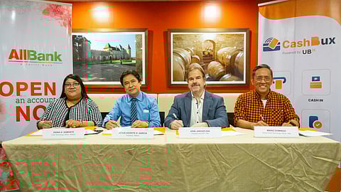 In photo: (L-R) Digna G. Samonte, CTO of AllBank; Jesus Vicente O. Garcia, President of AllBank; John Januszczak, President and CEO of UBX and Mario Domingo, Global Chief Technology Officer of UBX.