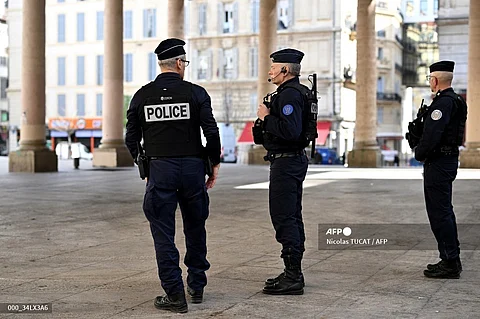 Police officers patrol in downtown Marseille, Southern France, on March 21, 2024, two days after the visit of French President, focused on security and drug trafficking. Emmanuel Macron launched on March 19, 2024, a major operation against drug trafficking in Marseille and other French cities, saying that gangland battles that last year left dozens of dead had made life a misery for residents.
Nicolas TUCAT / AFP