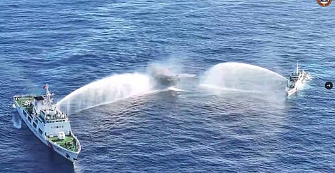 Blast of aggression China Coast Guard and Chinese Maritime Militia vessels harassed, blocked, deployed water cannons and executed dangerous maneuvers in another attempt to illegally impede or obstruct a routine resupply and rotation mission to BRP Sierra Madre (LS 57) at Ayungin Shoal.
