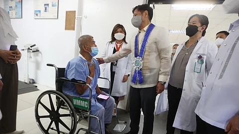 President Ferdinand R. Marcos Jr., visits patients at the Renal Dialysis Center in Veterans Memorial Medical Center, Quezon City, during the celebration of the Day of Valor or Araw ng Kagitingan, 9 April 2024.