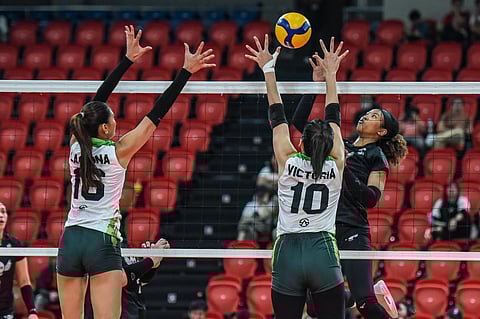 MJ Phillips provides the spiking savvy in Petro Gazz’s 22-25, 25-23, 25-23, 25-22 win over Nxled in their PVL All-Filipino Conference game Saturday at the Philsports Arena.