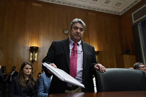 Boeing engineer Sam Salehpour arrives to testify before the US Senate Homeland Security and Governmental Affairs Subcommittee on Investigations during a hearing on "Examining Boeing's Broken Safety Culture: Firsthand Accounts," at Capitol Hill in Washington, DC, on 17 April 2024. Boeing critics are testifying at the hearing, including Salehpour who has characterized the aircraft company's 787 as prone to disaster.
