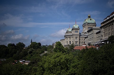 (FILES) This photograph taken on 15 August 2022, shows the Swiss house of Parliament in Bern.
