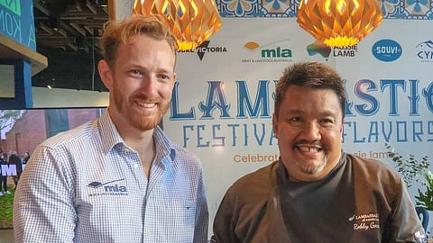 CHEF Robby Goco with Spencer Whitaker of Meat and Livestock Australia.