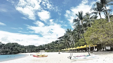 (FILES) SHANGRI-LA’s exclusive beachfront, “a tumbling away” from Movenpick and a 10-minute walk from Crimson.