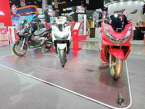 DIFFERENT Honda bikes were put on display during the three-day event.