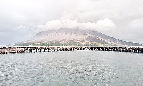 MOUNT Ruang spews smoke in Sitaro, North Sulawesi, Indonesia