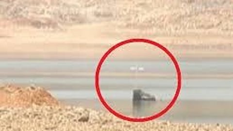 Lumubog na simbahan lumitaw sa dam