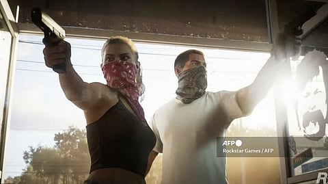 This handout courtesy of Rockstar Games taken on 4 December 2023 shows a video grab of the trailer of "Grand Theft Auto 6" video game.