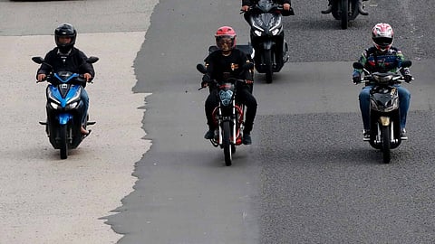 Motorcycles on the road