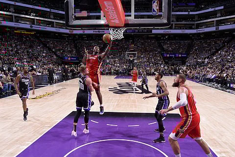 ZION Williamson muscles his way to a 31-point performance in powering the New Orleans Pelicans to a 135-123 win over the Sacramento Kings in a crucial Western Conference encounter in the NBA regular season.