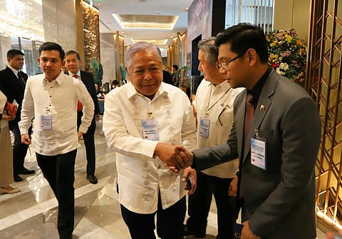 (FILE PHOTO) Transport Secretary Jaime Bautista (center) arrives at the 3rd European Union Aviation Safety Agency Forum hosted by the CAAP, in partnership with European Union Aviation Safety Agency, to provide updates on the country’s aviation industry.