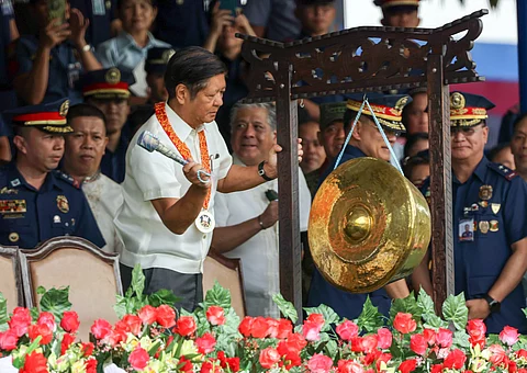 Ringing in new cops President Ferdinand Marcos Jr. graces with his presence the graduation of the Bangsamoro Police Basic Course Batch 2023-01, class of Alpha Bravo ‘Baklas-Lipi,’ in Parang, Maguindanao del Norte on Monday. Many of the 100 police graduates are former members of Moro rebel groups.