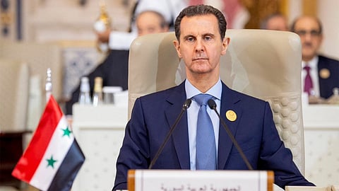 (FILES) This handout picture provided by the Saudi Press Agency (SPA) on 11 November 2023, shows Syrian president Bashar al-Assad attending an emergency meeting of the Arab League and the Organisation of Islamic Cooperation (OIC), in Riyadh. Arab leaders and Iran's president are in the Saudi capital on 11 November, for a summit meeting expected to underscore demands that Israel's war in Gaza end before the violence draws in other countries. The emergency meeting of the Arab League and the Organization of Islamic Cooperation (OIC) comes after Hamas militants' bloody 7 October attacks that Israeli officials say left about 1,200 people dead and 239 taken hostage.
