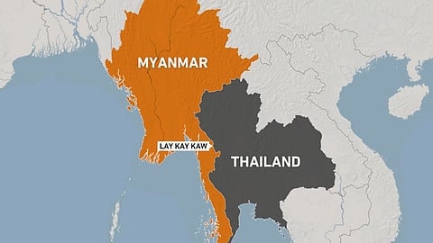 Map of Thai-Myanmar (Thailand and Myanmar) border town