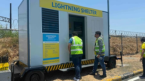 The lightning shelter installed by the Cebu Pacific at the NAIA Ramp 2 and Remote parking area.