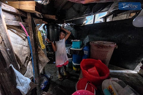 A boy got water supply