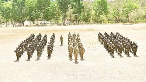 'KASANGGA' DRILLS. Philippine Army and Australian Army troops stand in formation during the opening ceremony of Exercise “Kasangga” 24-1 at Camp Melchor F. Dela Cruz, Upi, Gamu, Isabela on Monday (May 13, 2024). The drills which run until June 21 cover reconnaissance, mortar, drone operations, logistics, signal operations, jungle and urban, tactical combat casualty care and breaching operations.