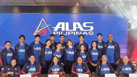 MEMBERS of Alas Pilipinas headed by Jia de Guzman (standing, third from right) are ready to represent the country in the 2024 AVC Challenge Cup set at the Rizal Memorial Coliseum on 22 May.