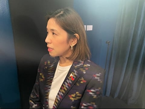 (FILE PHOTO) Budget Secretary Amenah Pangandaman answers query of the media in Palace Briefing Room on Thursday, 3 August 2023.