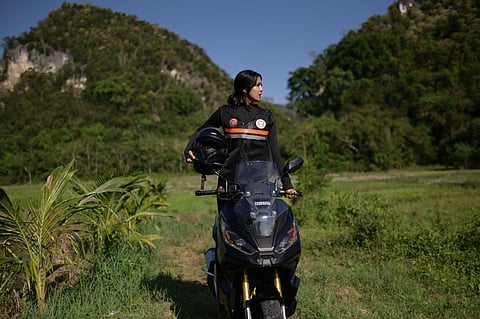 Former Miss Earth Quirino Xyra Ballesteros at the Bundok ng Susong Dalaga.