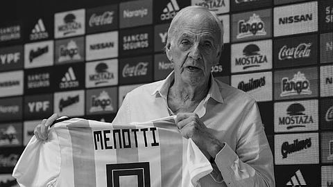 Argentine football coach Cesar Luis Menotti