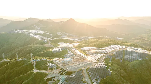 Aerial view of the Laoag Solar Power Plant in Aguilar, Pangasinan.