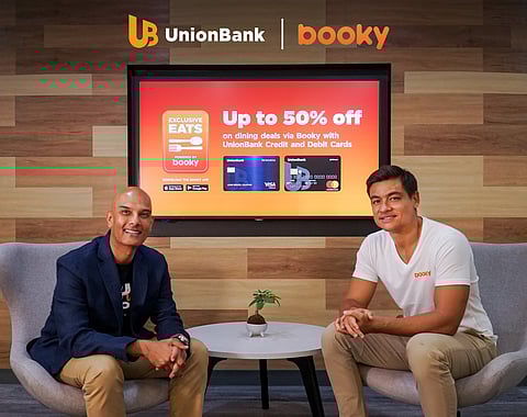 UnionBank cards and consumer loans head Mukul Sukhani (left), and Booky founder and chief executive officer Ben Wintle.