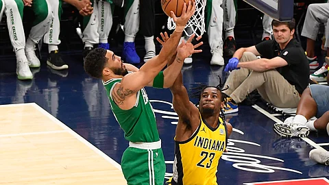 Jayson Tatum powers his way to 36 points as the Boston Celtics tripped the Indiana Pacers, 114-111, to take a 3-0 series lead in their NBA Eastern Conference best-of-seven series.